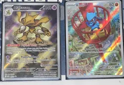 Pokemon Center STAMPED Mega Evolution Promo cards Riolu and Alakazam - Image 1