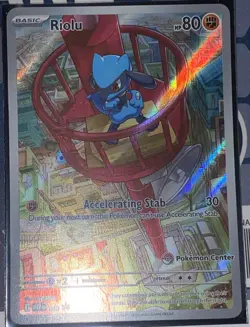 Pokemon Center STAMPED Mega Evolution Promo cards Riolu and Alakazam - Image 3