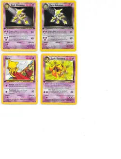 1st Edition Pokemon Team Rocket USA 4 Card LOT Abra - Dark Alakazam Holo EX-NM - Image 1