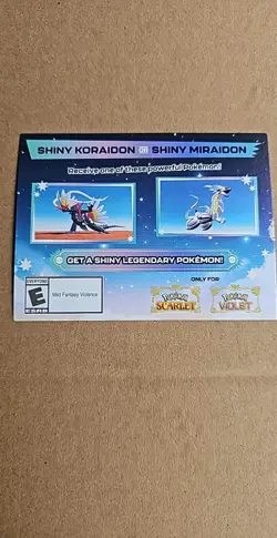 Shiny Koraidon & Miraidon Pokemon Scarlet Violet Code Card -Gamestop-1 Card - Image 2
