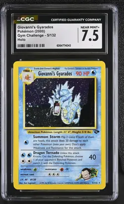 CGC 7.5 Giovanni's Gyarados 2000 Gym Challenge 5/132 Holo Pokemon Card - Image 1