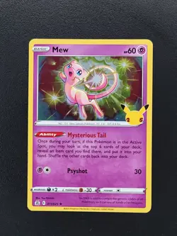 Mew 011/025 25th Anniversary Celebrations Holo Rare Pokemon TCG Card NM - Image 1