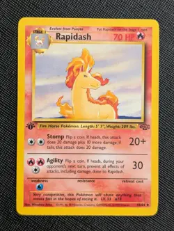 Rapidash 1st Edition Jungle Set 44/64 WOTC Pokemon Card 1999 NM Vintage TCG - Image 1