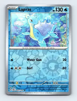 Lapras 031/142 SV07: Stellar Crown Reverse Holo Near Mint Pokemon Card - Image 1