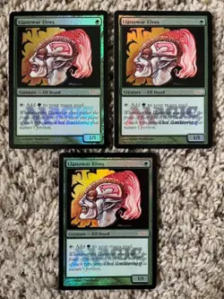 MTG- Llanowar Elves x3 - WPN Gateway Promo FOIL - Image 1