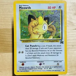 2000 Game Boy Meowth #10 Black Star Promo 10 Holo Rare English WotC Pokemon Card - Image 1