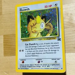 2000 Game Boy Meowth #10 Black Star Promo 10 Holo Rare English WotC Pokemon Card - Image 2