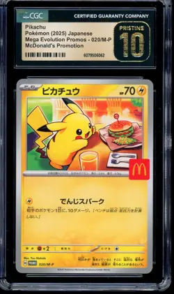 CGC 10 PRISTINE Pokemon Pikachu 020/M-P McDonald's Promo Japanese 2025 US SELLER - Image 1