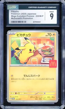 CGC 9 Pokemon Pikachu 020/M-P McDonald's Promo Japanese 2025 US SELLER - Image 1