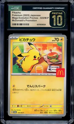 CGC 10 PRISTINE Pokemon Pikachu 020/M-P McDonald's Promo Japanese 2025 US SELLER - Image 1