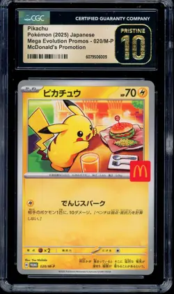 CGC 10 PRISTINE Pokemon Pikachu 020/M-P McDonald's Promo Japanese 2025 US SELLER - Image 1