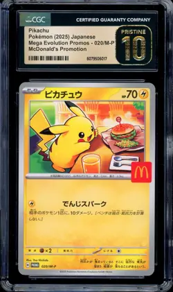 CGC 10 PRISTINE Pokemon Pikachu 020/M-P McDonald's Promo Japanese 2025 US SELLER - Image 1