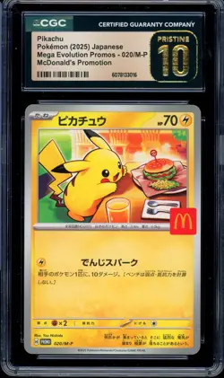 CGC 10 PRISTINE Pokemon Pikachu 020/M-P McDonald's Promo Japanese 2025 US SELLER - Image 1