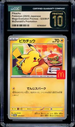 CGC 10 PRISTINE Pokemon Pikachu 020/M-P McDonald's Promo Japanese 2025 US SELLER - Image 1