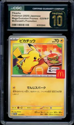 CGC 10 PRISTINE Pokemon Pikachu 020/M-P McDonald's Promo Japanese 2025 US SELLER - Image 1
