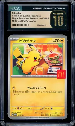 CGC 10 PRISTINE Pokemon Pikachu 020/M-P McDonald's Promo Japanese 2025 US SELLER - Image 1