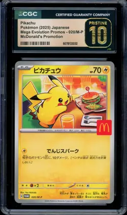 CGC 10 PRISTINE Pokemon Pikachu 020/M-P McDonald's Promo Japanese 2025 US SELLER - Image 1