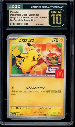 CGC 10 PRISTINE Pokemon Pikachu 020/M-P McDonald's Promo Japanese 2025 US SELLER - Image 1