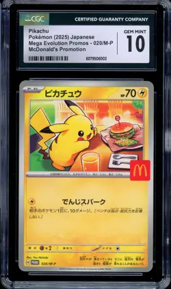 CGC 10 Pokemon Pikachu 020/M-P McDonald's Promo Japanese 2025 US SELLER - Image 1
