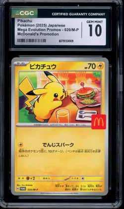 CGC 10 Pokemon Pikachu 020/M-P McDonald's Promo Japanese 2025 US SELLER - Image 1