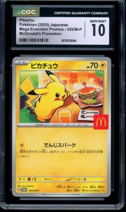 CGC 10 Pokemon Pikachu 020/M-P McDonald's Promo Japanese 2025 US SELLER - Image 1