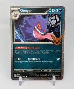 Gengar ( Moon Swirl🌀 ) ✨ Cosmos Holo NM ✨ Trick or Trade 2024 🌕 Pokemon #57/91 - Image 2