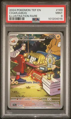 2024 POKEMON TEF EN-TEMPORAL FORCES ILLUSTRATION RARE #169 CHARJABUG PSA 9 - Image 1