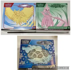3 x Pokemon ETB’s - Paradox Rift (Roaring Moon & Iron Valiant) & Stellar Crown - Image 1