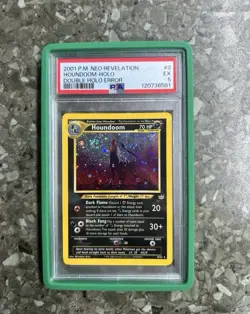 Pokemon Houndoom Neo Revelation Double Holo Error PSA 5 Swirl - Image 1
