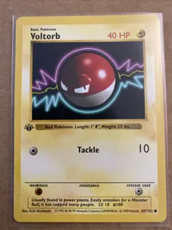 Pokemon TCG Voltorb Base Set 67/102 1st Edition Never Played Near Mint - Image 1