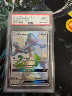 PSA 10 Mewtwo GX SV59/SV94 Shiny Full Art Hidden Fates Pokemon 2019 GEM MINT - Image 1