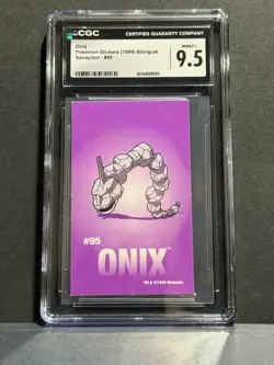 Pokemon Onix CGC 9.5 Sandylion #95 Sticker 1999 Nintendo - Image 1