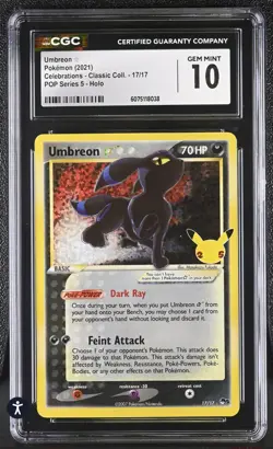 Pokemon Celebrations Gold Star Umbreon 17/17 CGC GEM MINT 10 - Image 1