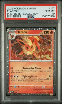 2025 POKEMON SVP EN-SV BLACK STAR PROMO #167 FLAREON PSA 10 - Image 1