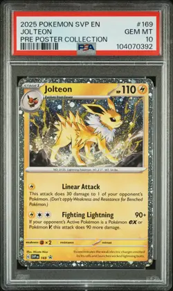2025 POKEMON SVP EN-SV BLACK STAR PROMO #169 JOLTEON PSA 10 - Image 1