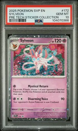 2025 POKEMON SVP EN-SV BLACK STAR PROMO #172 SYLVEON PSA 10 - Image 1