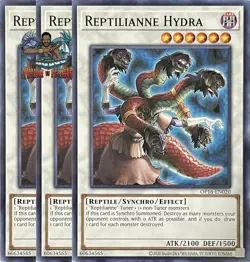 Yugioh! 3x Reptilianne Hydra OP16-EN020 Common NM - Image 1