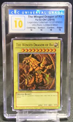 Yu-Gi-Oh CGC Perfect 10 The Winged Dragon of Ra LC01-EN003 Ultra Rare Limited - Image 1