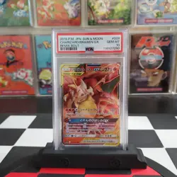 Charizard & Braixen GX PSA 10 Japanese Pokemon Card 008/064 Remix Bout 2019 Holo - Image 1