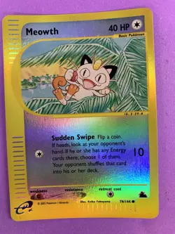 Meowth 78/144 Skyridge Reverse Holo Rare Pokemon Card 2003 - Image 1
