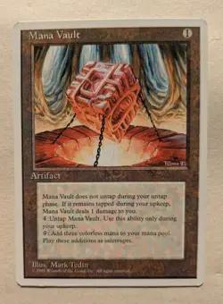 Mana Vault 4th Edition 1995 Rare Artifact Magic The Gathering Mtg LP VF/NM - Image 2
