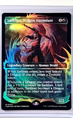 MTG Magic the Gathering TDM Dragonstorm Showcase Foil Sarkhan Dragon Ascendant - Image 1
