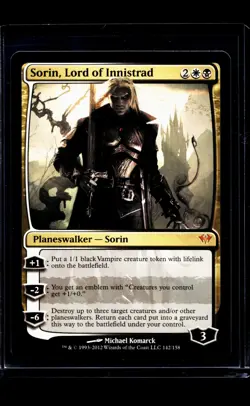 2012 MTG Magic the Gathering DKA Dark Ascension #142 Sorin Lord of Innistrad - Image 1