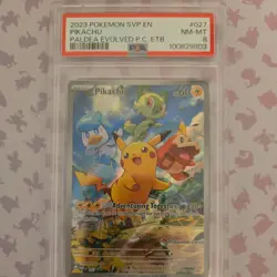 PSA 8 2023 Pokemon SVP EN Pikachu Paldea Evolved Pokemon Center ETB #027 - Image 1