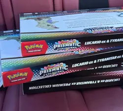 Pokemon TCG Prismatic Evolutions Lucario EX & Tyranitar EX PremiumCollection x3 - Image 4