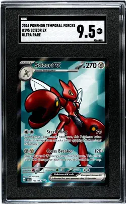 2024 Pokemon Temporal Forces TEF #195 Scizor EX Ultra Rare SGC 9.5 Mint - Image 1