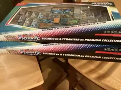 Pokemon TCG Lucario V & Tyranitar V Collector's Box - 14 Packs 2 box lot - Image 2