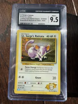 Lt. Surge’s Rattata Pokemon 2023 TCG Classic 015/034 Holo CGC Mint 9.5 - Image 1