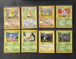 x 8 Pokemon Cards: Shadowless Base Set Cards Non-Holo Bundle Joblot 1999 WOTC - Image 1