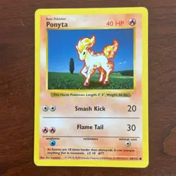 Shadowless Ponyta 60/102 Common Base Set Pokemon Card - Image 1